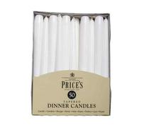 PRICE`S TAPERED DINNER CANDLES 50 Pack Overdipped With Classic wax Everyday Use