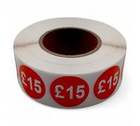 Price Stickers - 1000 Stickers - 25mm Red Self Adhesive Sticky Labels Rolls £15