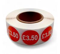 Price Stickers - 1000 Stickers - 25mm Red Self Adhesive Sticky Labels Rolls £3.50
