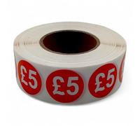 Price Stickers - 1000 Stickers - 25mm Red Self Adhesive Sticky Labels Rolls £5