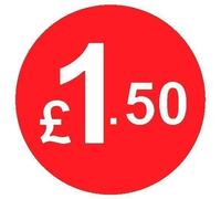 Price Stickers - 20mm Pack of 200 Round Red Labels From 99p to £10 (£1.50) Coloured Stick On Price Labels Stickers Removable Self Adhesive Pricing Sticker Paper Easy Peel Sticky Label Paper for Retail