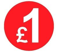 Price Stickers - 20mm Pack of 200 Round Red Labels from 99p to £10 (£1) Coloured Stick On Price Labels Stickers Removable Self Adhesive Pricing Sticker Paper Easy Peel Sticky Label Paper for Retail