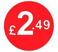 Price Stickers - 20mm Pack of 200 Round Red Labels From 99p to £10 (£2.49) Coloured Stick On Price Labels Stickers Removable Self Adhesive Pricing Sticker Paper Easy Peel Sticky Label Paper for Retail