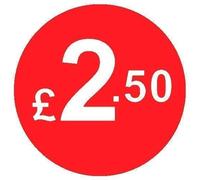Price Stickers - 20mm Pack of 200 Round Red Labels From 99p to £10 (£2.50) Coloured Stick On Price Labels Stickers Removable Self Adhesive Pricing Sticker Paper Easy Peel Sticky Label Paper for Retail