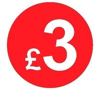 Price Stickers - 20mm Pack of 200 Round Red Labels from 99p to £10 (£3) Coloured Stick On Price Labels Stickers Removable Self Adhesive Pricing Sticker Paper Easy Peel Sticky Label Paper for Retail