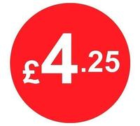 Price Stickers - 20mm Pack of 200 Round Red Labels From 99p to £10 (£4.25) Coloured Stick On Price Labels Stickers Removable Self Adhesive Pricing Sticker Paper Easy Peel Sticky Label Paper for Retail