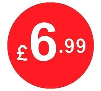 Price Stickers - 20mm Pack of 200 Round Red Labels From 99p to £10 (£6.99) Coloured Stick On Price Labels Stickers Removable Self Adhesive Pricing Sticker Paper Easy Peel Sticky Label Paper for Retail