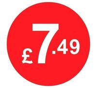 Price Stickers - 20mm Pack of 200 Round Red Labels From 99p to £10 (£7.49) Coloured Stick On Price Labels Stickers Removable Self Adhesive Pricing Sticker Paper Easy Peel Sticky Label Paper for Retail