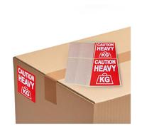 Price Stickers Bright Red Warning Stickers Caution Heavy 100 Pack 80x103mm
