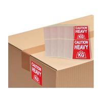 Price Stickers Bright Red Warning Stickers Caution Heavy 200 Pack 80x103mm