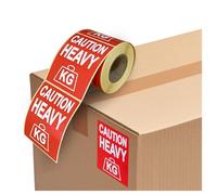 Price Stickers Bright Red Warning Stickers Caution Heavy 500 Pack 80x103mm