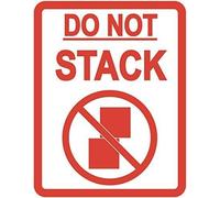 Price Stickers 'Do Not Stack' Warning Stickers, Bright Red, Pack of 200 | 83 x 103 mm, Permanent Adhesive, High Visibility, Strong Bond, Warehouse Handling, Packing, Shipping and Storage