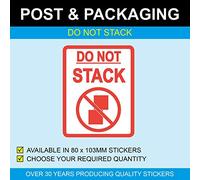 Price Stickers 'Do Not Stack' Warning Stickers, Bright Red, Pack of 30 | 85 x 103 mm, Permanent Adhesive, High Visibility, Strong Bond, Warehouse Handling, Packing, Shipping and Storage