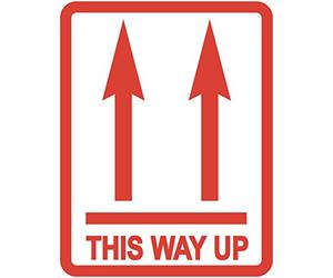 Price Stickers 'This Way Up' Stickers, Bright Red, Pack of 200, 80 x 103 mm