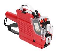 Price Tag Gun, 10 Digits 2 Lines Pricing Label Maker, Double Line Paper Labeler Price Gun with Labels and Ink Roller, for Retailer,Supermarket (Red)