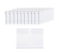 Price Tag Holder, 100 PCS Clear Plastic Label Holders for Wire Shelf Retail Price Storage Bins, Merchandise Sign Display Holder for Supermarket Shop Office Home (70 * 42mm)