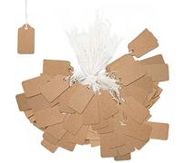 Price Tags, 500 Pcs Small Kraft Paper Price Labels Tags with String Mini Strung Brown Tag for Display Clothes Jewelry 26x15mm