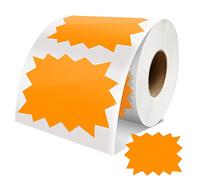 Price Tags Stickers Orange 75mm x 100mm Self-Adhesive Large Sale Sticker Starburst Signs Removable Waterproof Labels for Retail Store Market Business 500 PCS