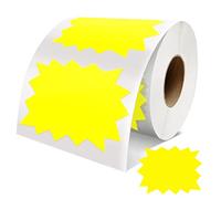 Price Tags Stickers Yellow 75mm x 100mm Self-Adhesive Large Sale Sticker Starburst Signs Removable Waterproof Labels for Retail Store Market Business 500 PCS