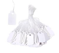 Price Tags with String, 500 Pcs Price Strung Labels Tags White Small Paper Blank Tag for Jewelry Clothing Display (23 x 13 mm)