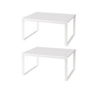 PriceKingX Shelf Insert - Stackable And Expandable Storage Organisers - Kitchen Cupboard Organiser, White Spice Rack, Cabinet Pantry Shelf Rack And Storage For Kitchen And Bathroom (2)