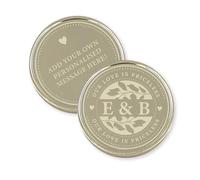 Priceless Love Coin - Leaves: Engraved Keepsake Gift, Personalised Message, Custom EDC Token, Gift for Valentines and Anniversary