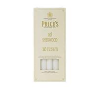 Price's - 10" Sherwood Dinner Candles - 10 Pack - White - Solid Colour - Up to 9 Hour Burn Time - Smokeless - Unscented - Non-Drip - Multi-Purpose
