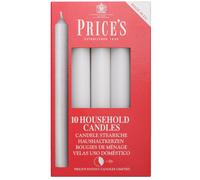 Price's Prices 10 White Household Candles 5H Burn Time 17Cm X 1.8Cm