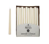 Price's 50 Tapered Ivory Household Dinner Wax Candles 7H Burn Time 25Cm