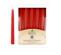 Price's 50 Tapered Red Household Dinner Candles Prices Wax Candles 8H Burn Time 24Cm