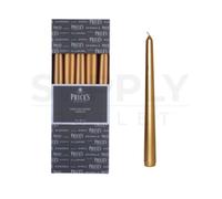 Price's Candles 10 Pack Gold Venetian 10" Candle Handmade Burns Upto 7 Hours