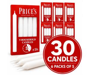 Prices Candles 30 Pack White Dinner Taper Candles 5 Hour Burn Home Use 20cm Long