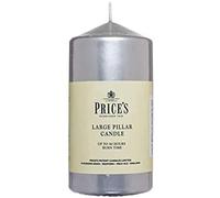 Price's Candles - 6" Metallic Pillar Candles - Silver - Smokeless Burn - Unscented - Slow Burning - Non-Drip - Multi-Purpose