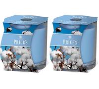 Price's Candles Cluster Jar Cotton Powder Scented Candle Long Burning Fresh Laundry Fragrance Candle for Home Décor Relaxation and Everyday Use (Pack of 2)