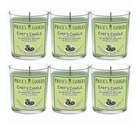 Prices Candles Eliminates Odour Chefs Candle x 6, Basil Patchouli Geranium Fragrance - Long Lasting 45hr Burn Time - Neutralises Cooking Smell with Welari Thank You Card | (6 Pack)