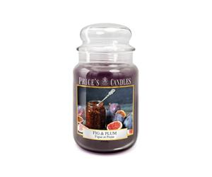 Price's Candles Fig & Plum Large Jar Candle Long Burning Sweet Fruity Fig Plum Mint Scented Wax Candle Glass Home Fragrance Luxury Relaxing Aroma