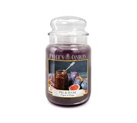 Price's Candles Fig & Plum Large Jar Candle | Up to 150 hours burn, sweet fig, plum & mint aroma, decorative glass vessel, relaxing ambience, elegant home décor
