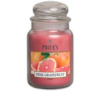 Price's Candles Pink Grapefruit Scented candle in LARGE GLASS JAR with glass lid