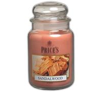 Price's Candles Large Jar Sandalwood Scented Candle Long Burning Home Fragrance Candle Decorative Glass Jar with Warm Woody Aroma Up to 150 Hours Burn Time