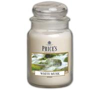 Price's Candles Large Jar White Musk Scented Wax Candle Long Burning Up to 150 Hours Home Fragrance Relaxing Ambient Décor Luxury Glass Jar Candle