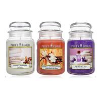 Price's Candles Limited Edition Set of 3 Large Jar Candles Bundle | Scented Candle Long Burning Up to 450 Hours Burn Time | Large Scented Candles for