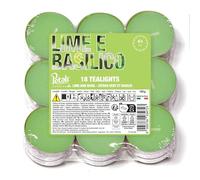 Price's Candles Petali Range Lime and Basil Pack of 18 Scented Tea Lights Candle for Home & Events | 4 Hour Burn Time Scented Candles for All Occasions | Long Burning Tealights Gifts for Women & Men
