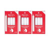 Price's Candles Prices Pack Of 5 Household White Candles 5 Hour Burning Time X 3