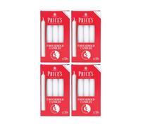 Price's Candles Prices Pack Of 5 Household White Candles 5 Hour Burning Time X 4