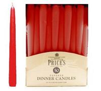 Prices Candles Tapered Dinner Candle Unwrapped 50 Pack Red (414347)Q