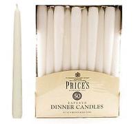 Prices Dinner Candles White 25cm Unscented 50 Bulk Pack 7 Hour Burn Dripless