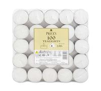Price's Candles Tea Lights Pack of 100 | 4-hour burn, unscented, vegan & kosher, clean-burning wax, wax warmers, home décor & everyday use