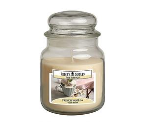 Price's Candles Time for You Medium Jar Candle | French vanilla & sweet creamy fragrance, long-burning wax, decorative glass vessel, relaxing ambience, elegant home décor