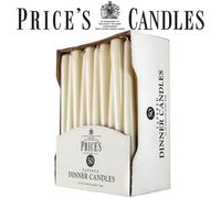 Price's Candles | Unwrapped Tapered Dinner Candles 50-Pack 8 Hours Burn | Ivory