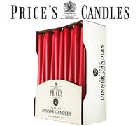 Price's Candles | Unwrapped Tapered Dinner Candles 50-Pack 8 Hours Burn | Red